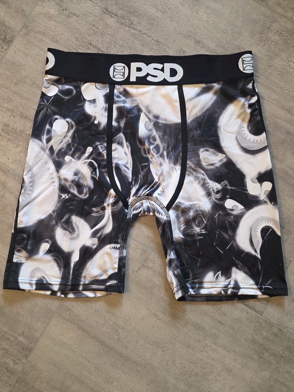 PSD Black & White Graphic Compression Shorts